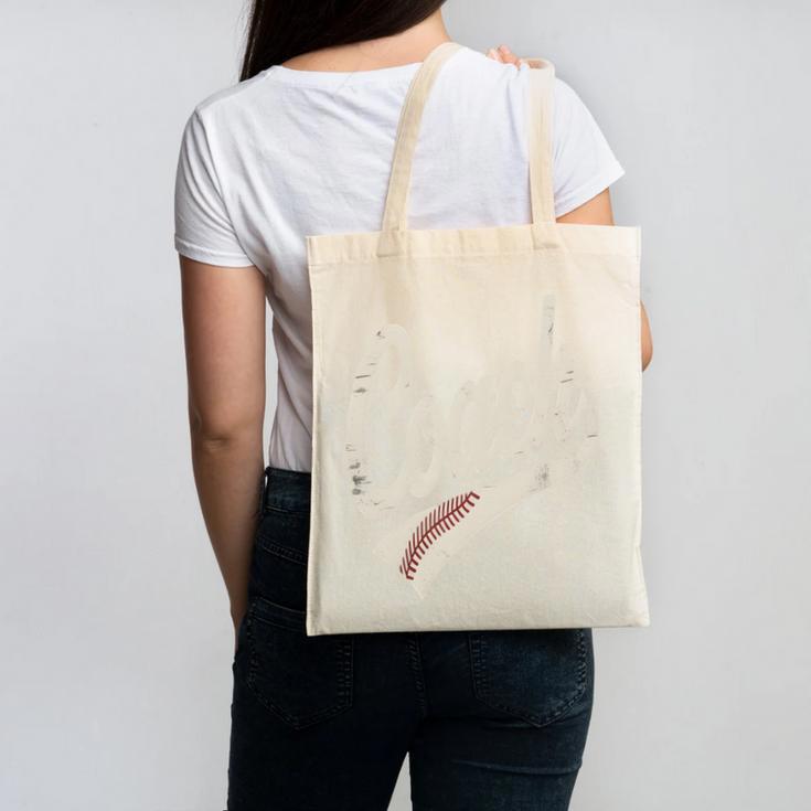 Vintage Baseball Coach Canvas Tote Bag