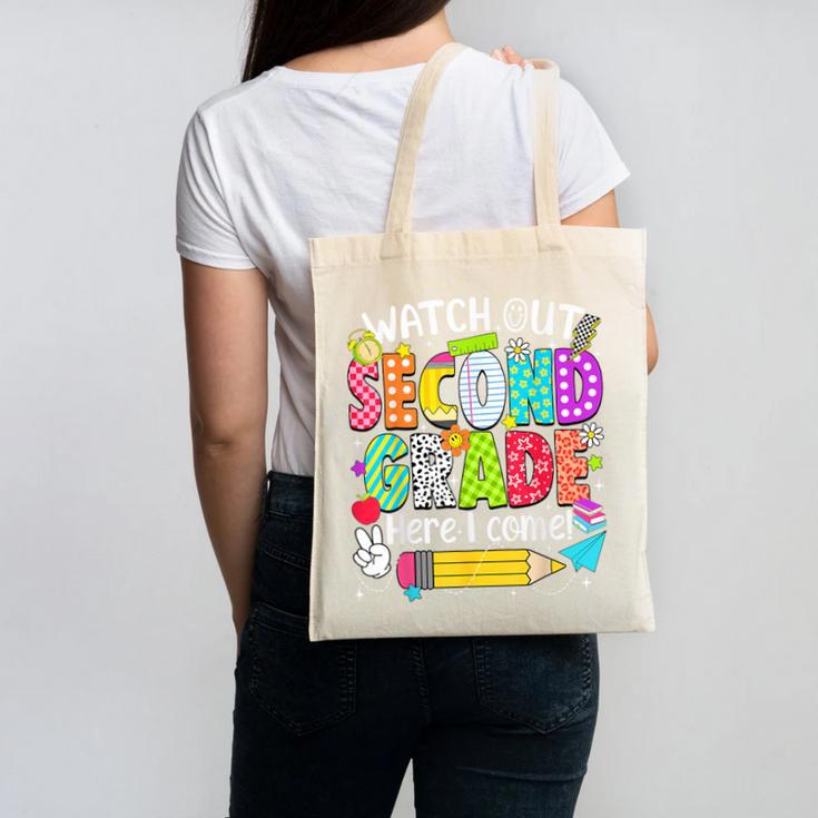 Watch Out Second Grade Here I Come Back To School Boys Girls Canvas Tote Bag