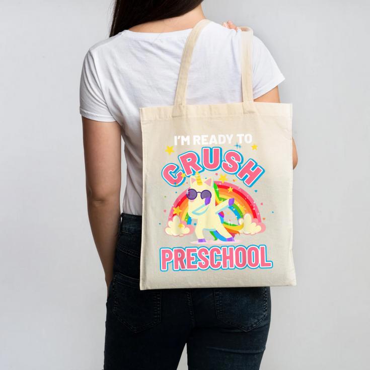 Welcome Back To School Unicorn Crushing Preschool Canvas Tote Bag
