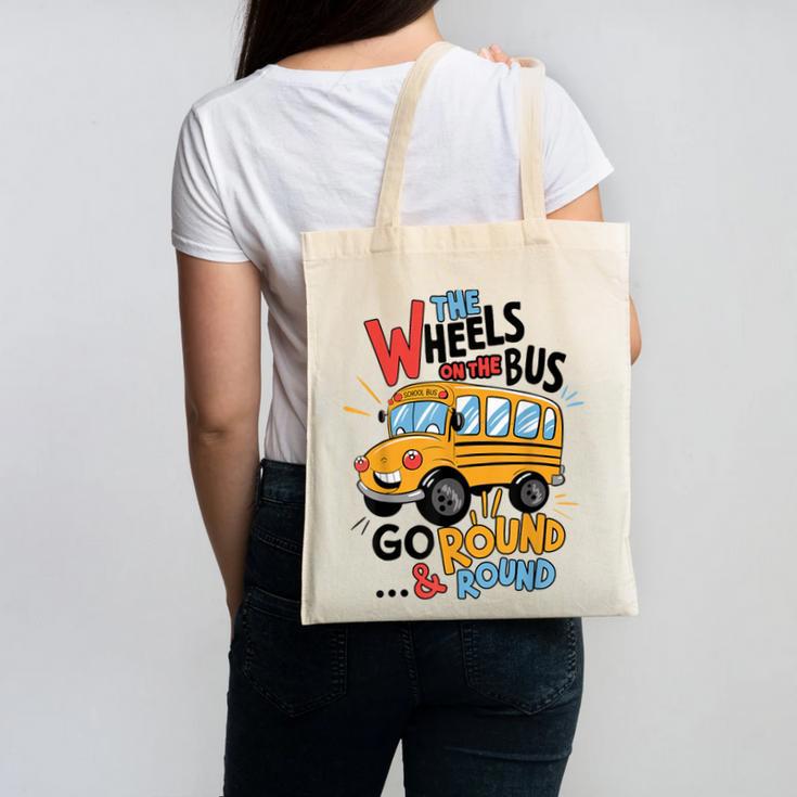 The Wheels On The Bus Toddler Kids Back To School Canvas Tote Bag