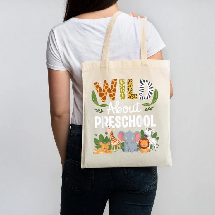Wild About Preschool Back To School Jungle Theme Classroom Canvas Tote Bag Wild About Preschool Back To School Jungle Theme Classroom Canvas Tote Bag