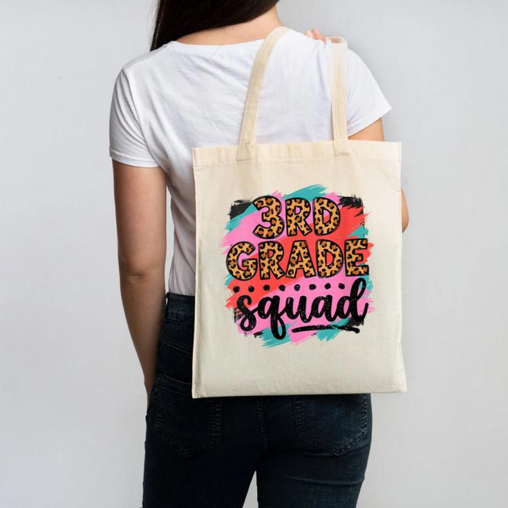 Women's Third 3rd Grade Squad Back To School Animal Print Girl Tee Canvas Tote Bag