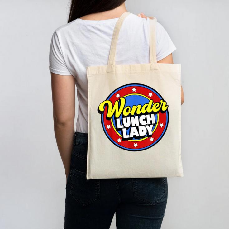 Wonder Lunch Lady Super Woman Power Superhero Back To School Canvas Tote Bag