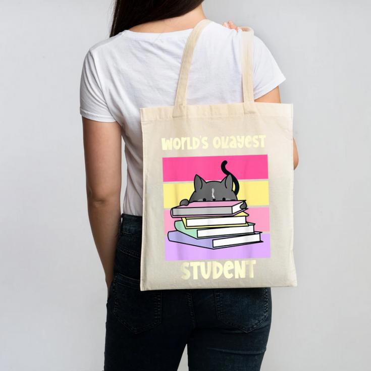World's Okayest Student Fun Back To School & New Term Canvas Tote Bag World's Okayest Student Fun Back To School & New Term Canvas Tote Bag