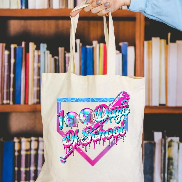 100 Days Of School Baseball 100th Day Ice Cream Boys Kids Canvas Tote Bag 100 Days Of School Baseball 100th Day Ice Cream Boys Kids Canvas Tote Bag