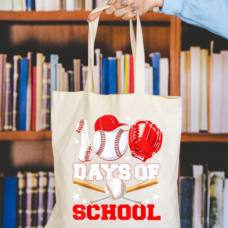 100 Days Of School Baseball Boys Kids Students Canvas Tote Bag
