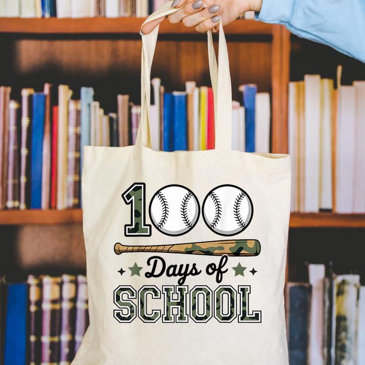 100 Days Of School Baseball Camo Boys School Teacher Canvas Tote Bag