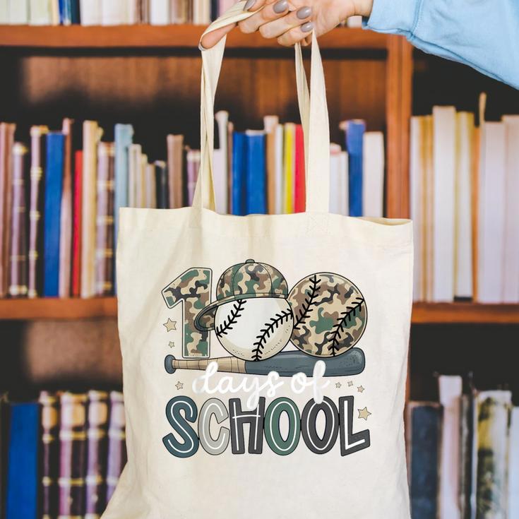100 Days Of School Baseball Camo Camo Cap Boy School Canvas Tote Bag