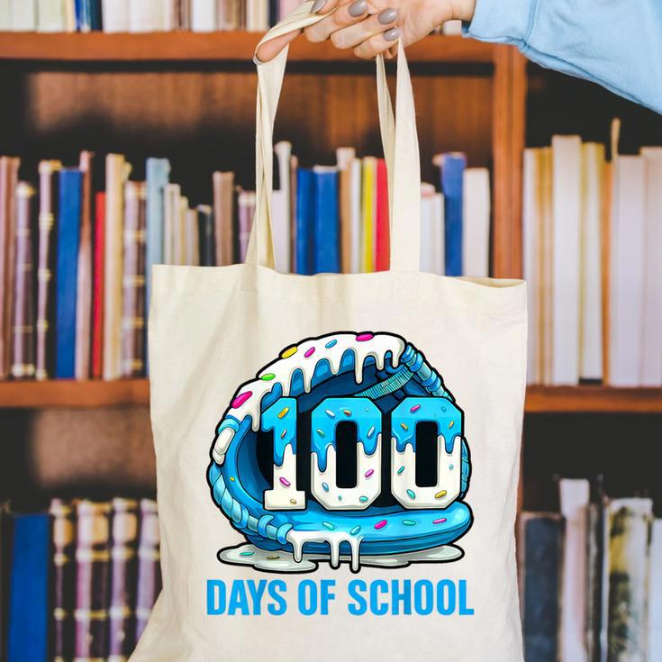 100 Days Of School Baseball Drip Ice Cream Kid Boy 100th Day Canvas Tote Bag