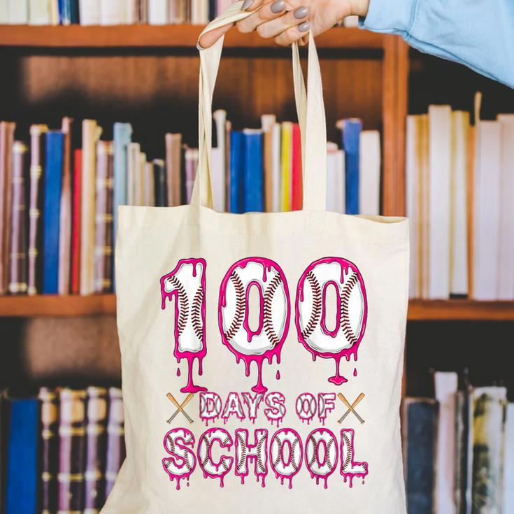100 Days Of School Baseball Ice Cream Drip 100th Day Boys Canvas Tote Bag 100 Days Of School Baseball Ice Cream Drip 100th Day Boys Canvas Tote Bag