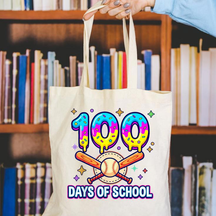 100 Days Of School Baseball Ice Cream Drip Kids Boys Teacher Canvas Tote Bag 100 Days Of School Baseball Ice Cream Drip Kids Boys Teacher Canvas Tote Bag