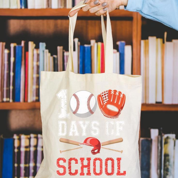 100 Days Of School Baseball Player Teacher Student Canvas Tote Bag