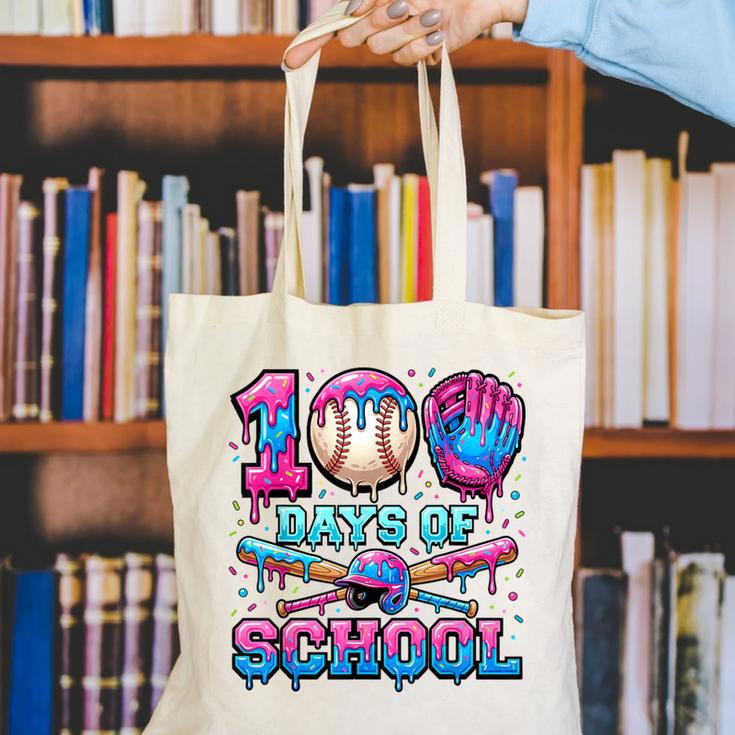 100 Days Of School Baseball Sports Drip Graphic Canvas Tote Bag 100 Days Of School Baseball Sports Drip Graphic Canvas Tote Bag
