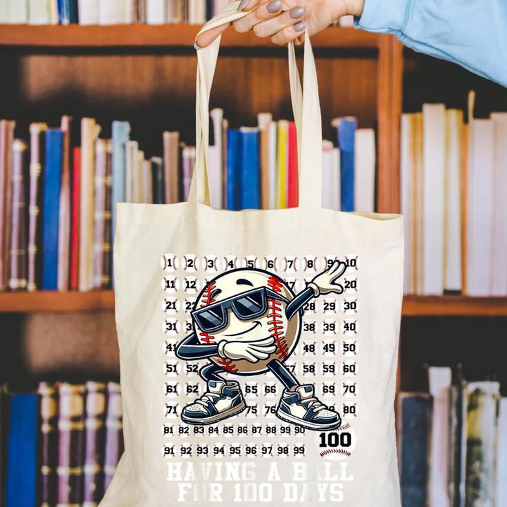 100 Days Of School Boys Dabbing Baseball 100th Day Of School Canvas Tote Bag