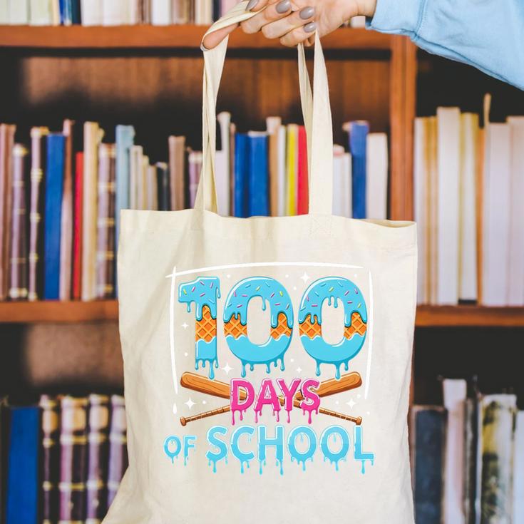 100 Days Of School Drip Ice Cream Baseball For Teacher Kids Premium Tri-Blend Canvas Tote Bag 100 Days Of School Drip Ice Cream Baseball For Teacher Kids Premium Tri-Blend Canvas Tote Bag