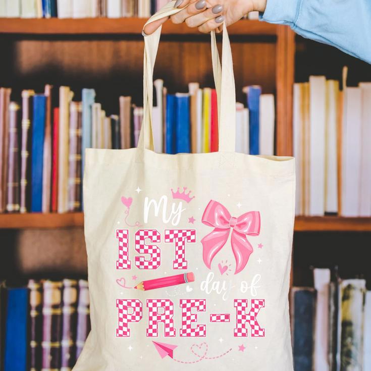 My 1st Day Of Pre-K PreK Pre K 2025 Back To School Girls Canvas Tote Bag My 1st Day Of Pre-K PreK Pre K 2025 Back To School Girls Canvas Tote Bag