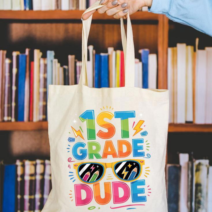 1st Grade Dude Shirt First Grade Boys Girl Back To School Canvas Tote Bag 1st Grade Dude Shirt First Grade Boys Girl Back To School Canvas Tote Bag