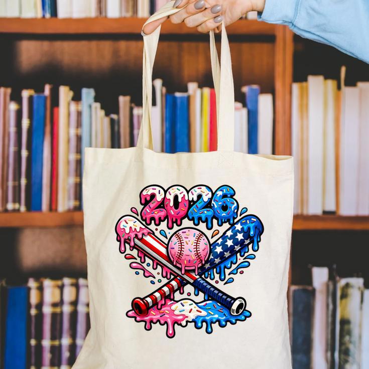 2026 American Flag Baseball Ice Cream Drip Bats Boys Canvas Tote Bag 2026 American Flag Baseball Ice Cream Drip Bats Boys Canvas Tote Bag