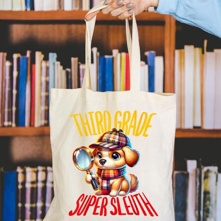3rd Grade Super Sleuth Dog Detective Back To School Kids Canvas Tote Bag 3rd Grade Super Sleuth Dog Detective Back To School Kids Canvas Tote Bag