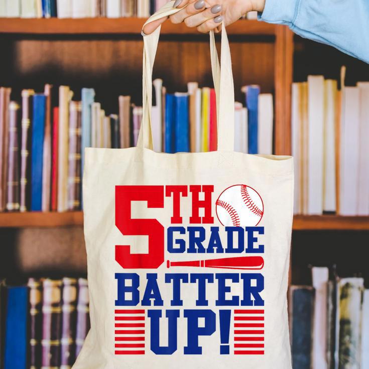 5th Grade Batter Up Back To School Fifth Grade Baseball Boys Canvas Tote Bag