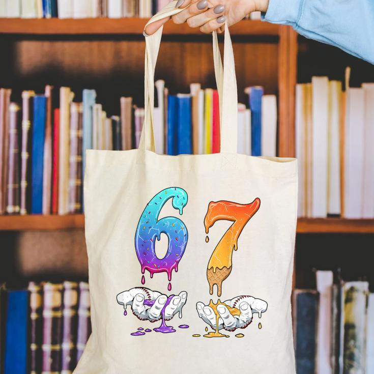 6 7 Six Seven Meme Hands Ice Cream Baseball Drip Boy Girl Canvas Tote Bag 6 7 Six Seven Meme Hands Ice Cream Baseball Drip Boy Girl Canvas Tote Bag