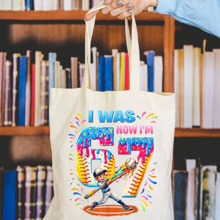 I Was 6 Now I'm 7 Baseball Birthday Boy For Teens Kids Canvas Tote Bag I Was 6 Now I'm 7 Baseball Birthday Boy For Teens Kids Canvas Tote Bag