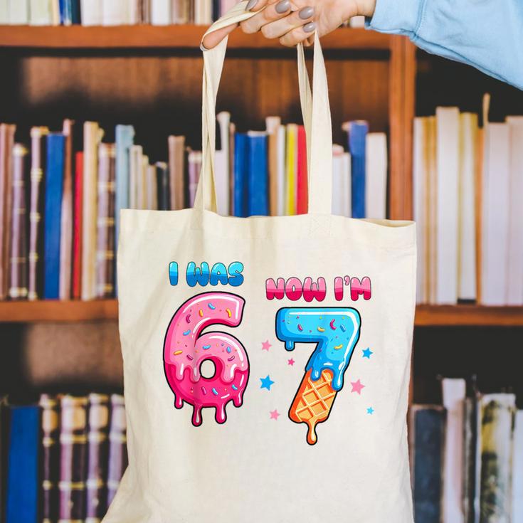 I Was 6 Now I'm 7 Birthday Baseball Drip For Boys Kid Canvas Tote Bag