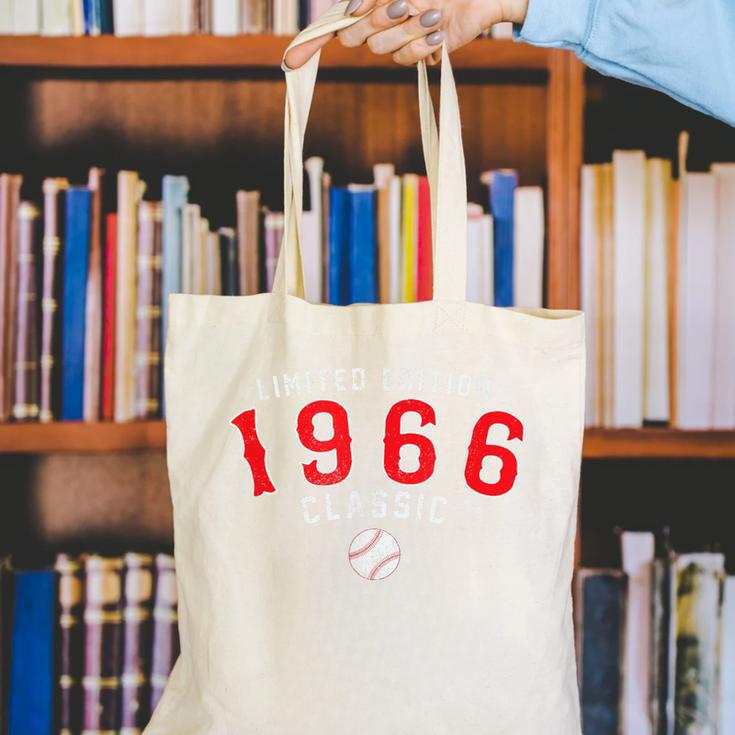 60 Year Old 1966 Classic Baseball 60th Birthday Canvas Tote Bag