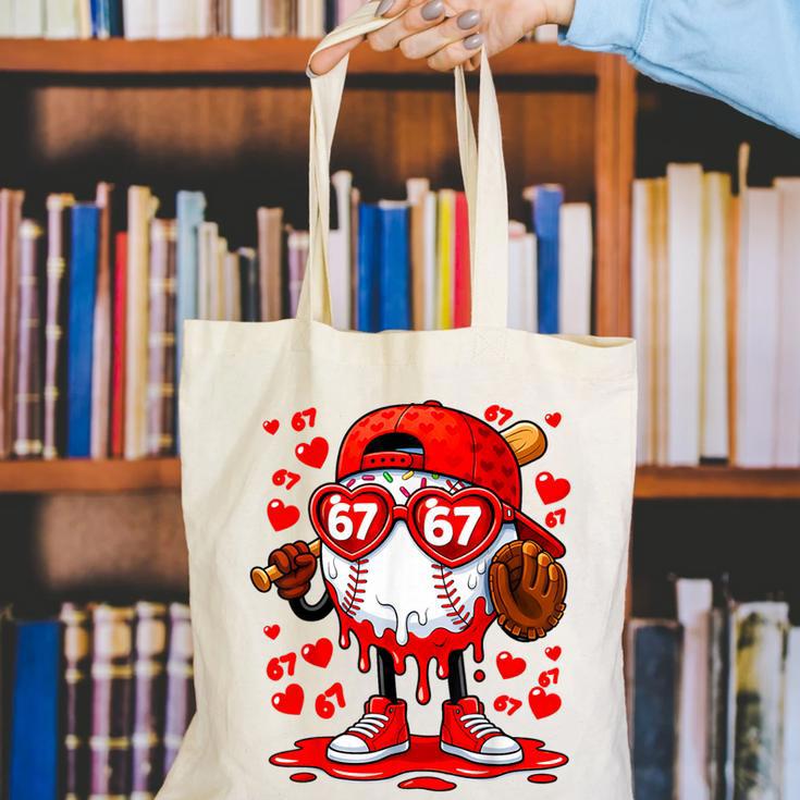 67 Baseball Drip Valentine's Day Canvas Tote Bag 67 Baseball Drip Valentine's Day Canvas Tote Bag
