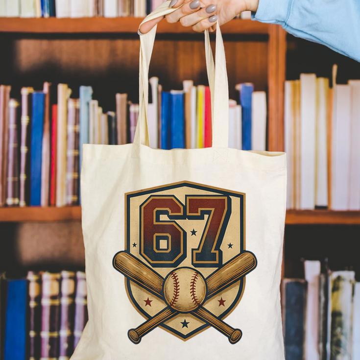 67 Baseball Meme Vintage Sports Crest Retro 67 Player Canvas Tote Bag 67 Baseball Meme Vintage Sports Crest Retro 67 Player Canvas Tote Bag