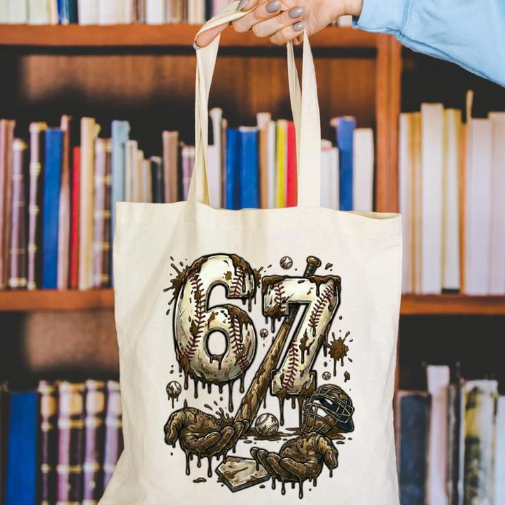 67 Baseball Six Seven Baseball 6 7 Kids Boys Girls Canvas Tote Bag