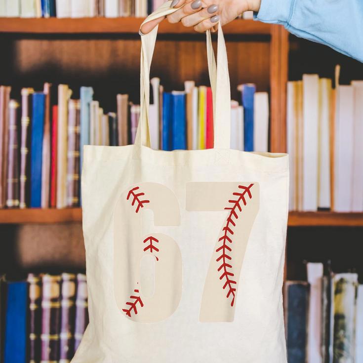67 Baseball Six Seven 6 7 Meme 67 Canvas Tote Bag 67 Baseball Six Seven 6 7 Meme 67 Canvas Tote Bag