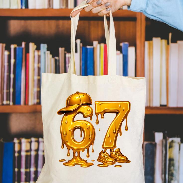67 Brain Rot Meme Baseball Ice Cream Drip For Kids & Teens Canvas Tote Bag 67 Brain Rot Meme Baseball Ice Cream Drip For Kids & Teens Canvas Tote Bag