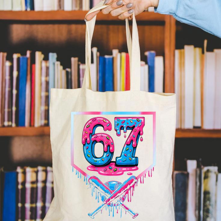 67 Six Seven Baseball Ice Cream Drip Cool Meme 67 Canvas Tote Bag