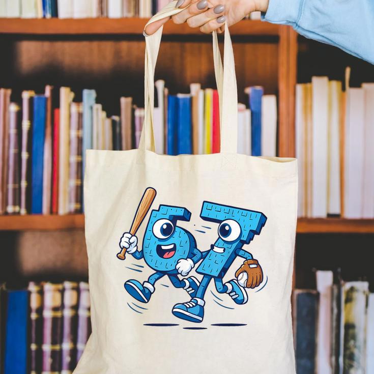 67 Six Seven Italian Brainrot Kid Baseball 67 Meme Christmas Canvas Tote Bag