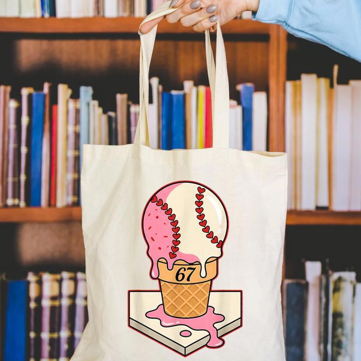 67 Tee Baseball Creamy Dripping Graphic Sixty-Seven Clothes Canvas Tote Bag