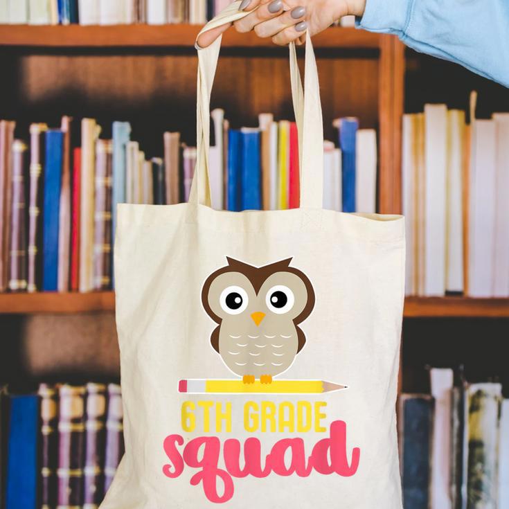 6th Grade Squad Back To School Owl & Pencil Canvas Tote Bag 6th Grade Squad Back To School Owl & Pencil Canvas Tote Bag