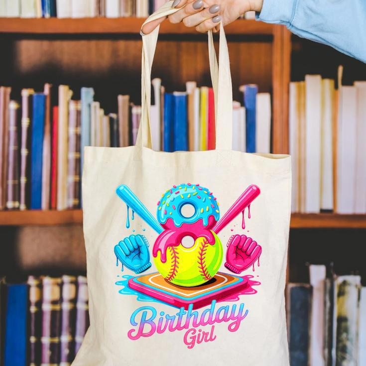 8th Birthday Baseball Ice Cream Drip 8 Years Old Girls B-Day Canvas Tote Bag 8th Birthday Baseball Ice Cream Drip 8 Years Old Girls B-Day Canvas Tote Bag