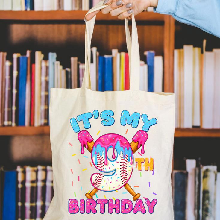 9th Birthday Baseball 9 Year Old Ice Cream Drip Boy Baseball Premium Tri-Blend Canvas Tote Bag 9th Birthday Baseball 9 Year Old Ice Cream Drip Boy Baseball Premium Tri-Blend Canvas Tote Bag