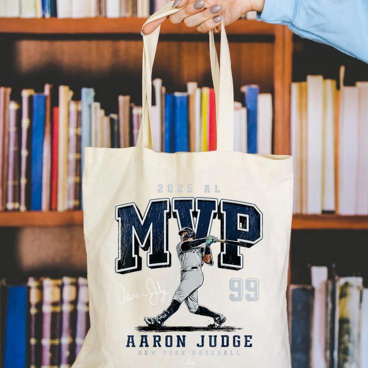 Aaron Judge 2025 AL MVP New York Baseball MLBPA Canvas Tote Bag Aaron Judge 2025 AL MVP New York Baseball MLBPA Canvas Tote Bag