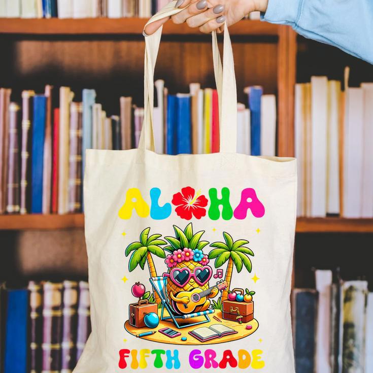 Aloha Fifth Grade Pineapple Hawaii Back To School Kids Girl Canvas Tote Bag Aloha Fifth Grade Pineapple Hawaii Back To School Kids Girl Canvas Tote Bag