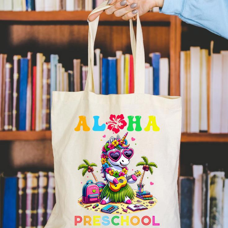 Aloha Preschool Unicorn Hawaii Back To School Kids Girl Canvas Tote Bag Aloha Preschool Unicorn Hawaii Back To School Kids Girl Canvas Tote Bag