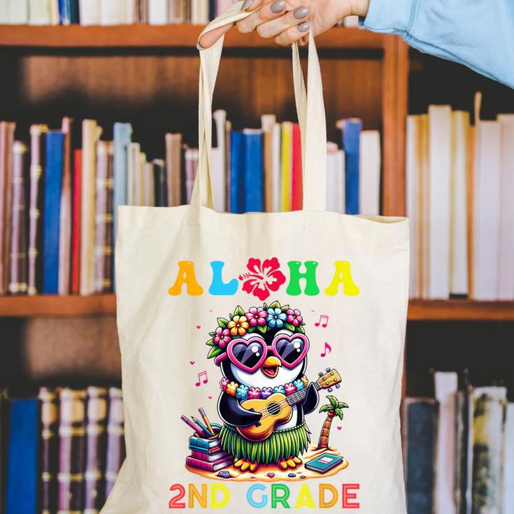 Aloha Second Grade Penguin Hawaii Back To School Kids Girl Canvas Tote Bag Aloha Second Grade Penguin Hawaii Back To School Kids Girl Canvas Tote Bag