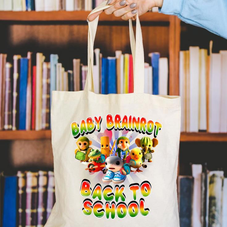 All Baby Brainrot Italian Meme Cute Back To School For Kids Canvas Tote Bag All Baby Brainrot Italian Meme Cute Back To School For Kids Canvas Tote Bag