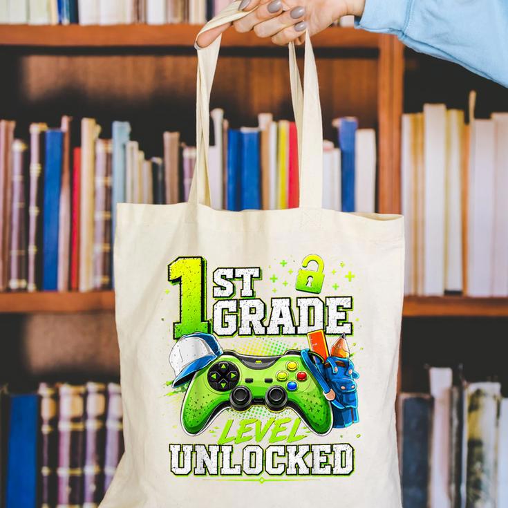 Back To School 1st First Grade Level Unlocked Gamer Kid Canvas Tote Bag Back To School 1st First Grade Level Unlocked Gamer Kid Canvas Tote Bag