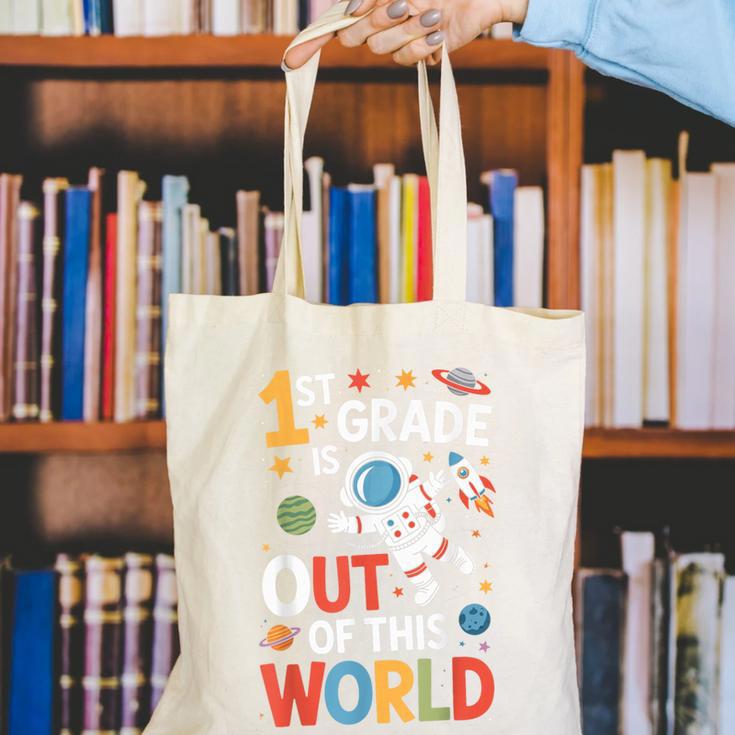 Back To School 1st Grade Is Out Of This World Canvas Tote Bag