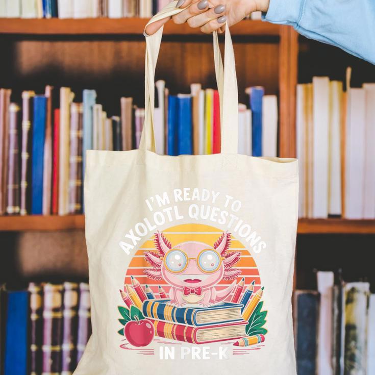 Back To School Axolotl Design For Pre-K Students Canvas Tote Bag Back To School Axolotl Design For Pre-K Students Canvas Tote Bag