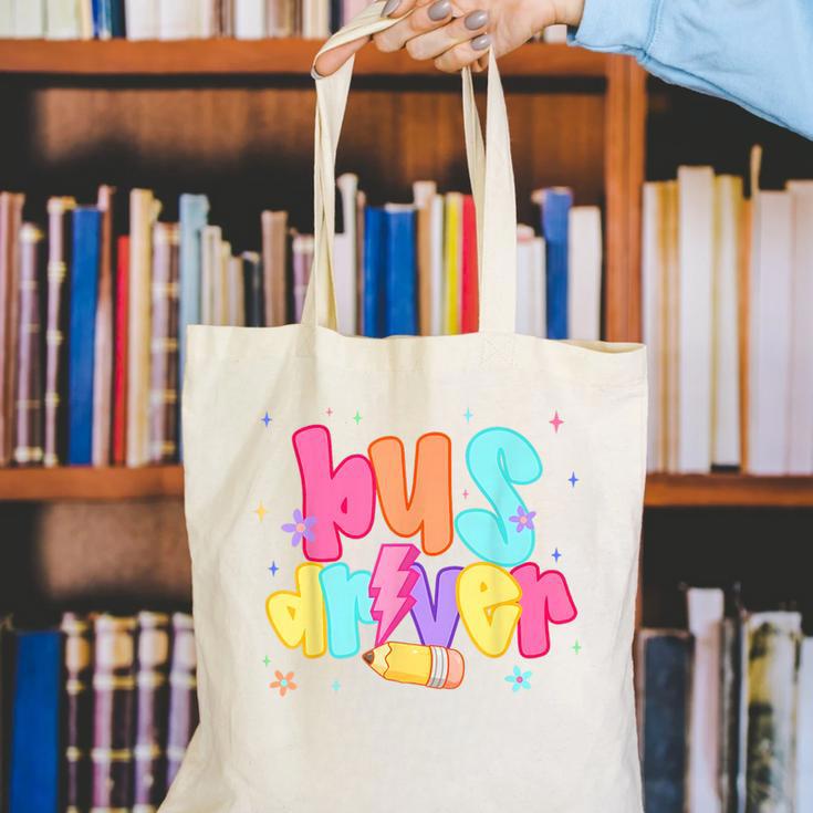 Back To School Bus Driver First Day Men Women Lighting Canvas Tote Bag Back To School Bus Driver First Day Men Women Lighting Canvas Tote Bag