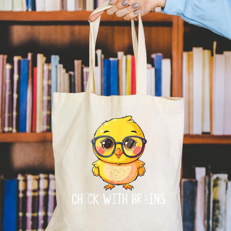 Back To School Chick With Brains Smart Intelligent Girls Canvas Tote Bag Back To School Chick With Brains Smart Intelligent Girls Canvas Tote Bag