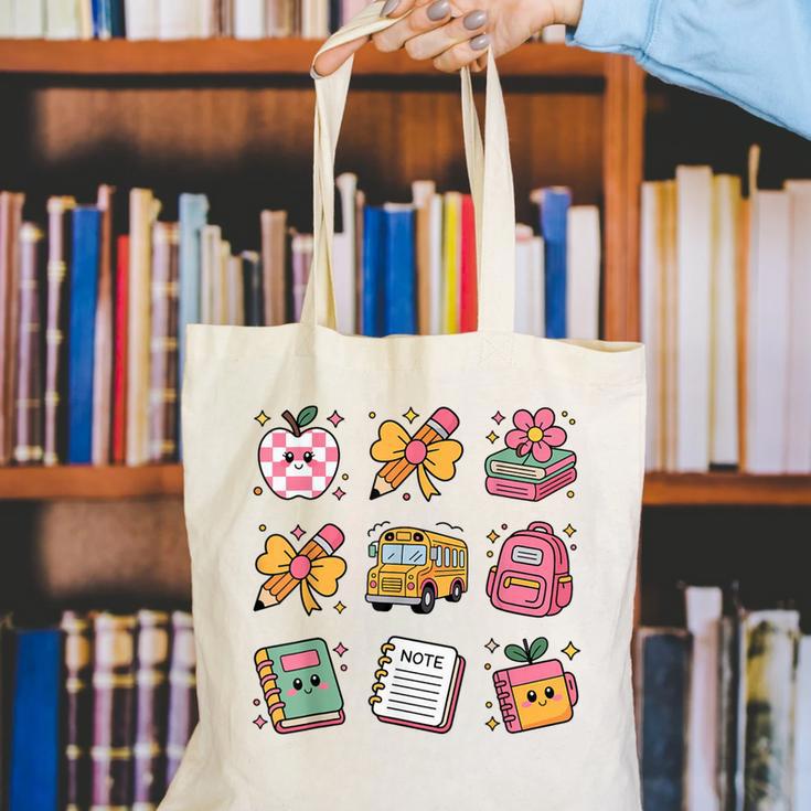 Back To School Coquette Bow First Day Of School Toddler Girl Canvas Tote Bag Back To School Coquette Bow First Day Of School Toddler Girl Canvas Tote Bag